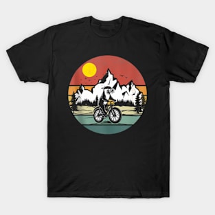 Otter Riding Bicycle Mountain Biking Otter Biker T-Shirt